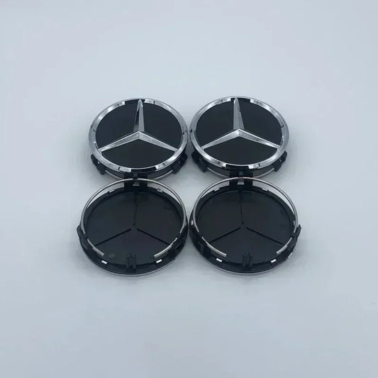 4Pcs/set 75MM/60MM Car Wheel Center Hub Cap Covers For Mercedes Benz Black Badge Rim Cover Auto Style Decorate Accessories