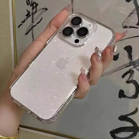 Funda de lujo con purpurina brillante para iPhone 16, 15, 14, 13, 12, 11 Pro Max, X, XR, XS, 7, 8 Plus, suave y transparente a prueba de golpes