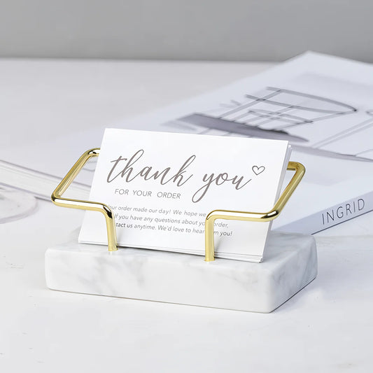 Marble Business Card Holder Organizer Desktop Name Card Display Stand Table Memo Pad Cards Storage Shelf Office Supplies