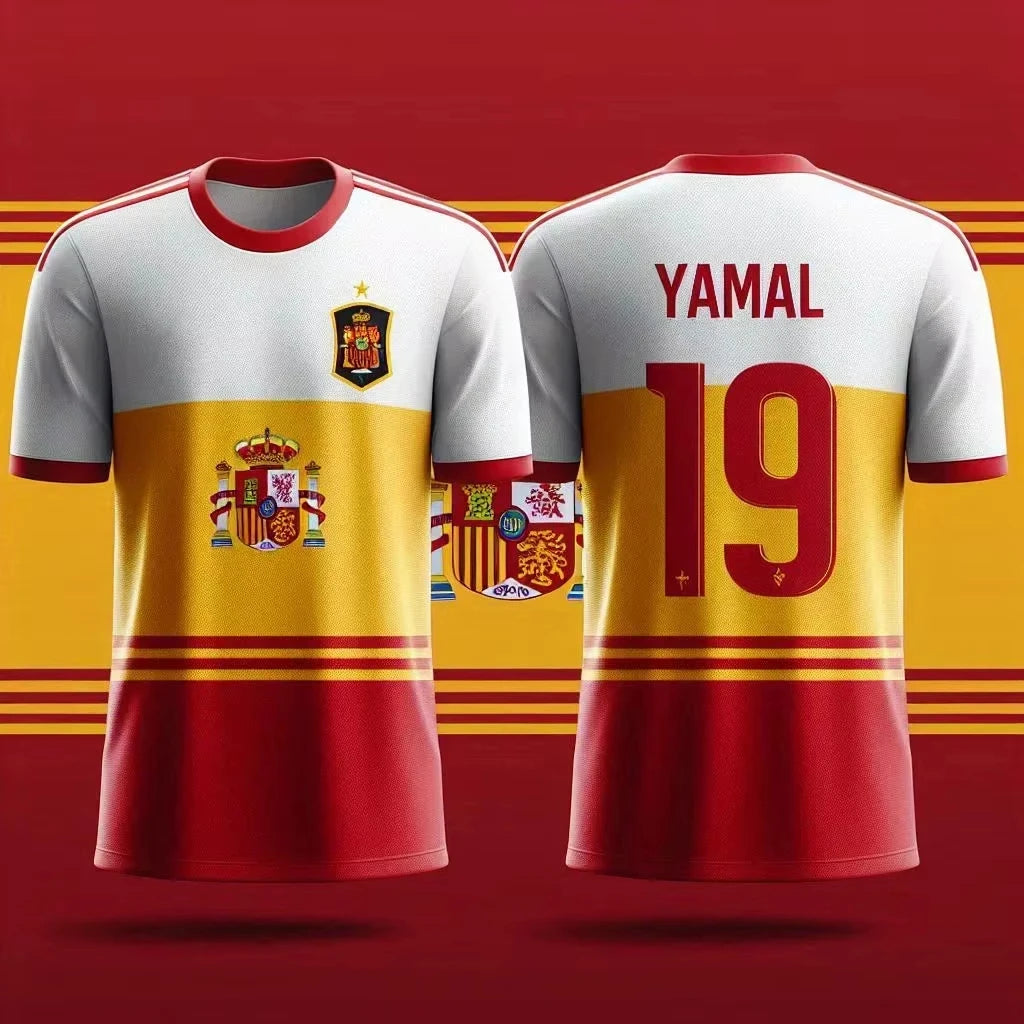 2025 Hot Spain Jerseys Yamal Football Training Jerseys T Shirt 3D Printed Quick Dry Team Large Size Men Tops T-Shirt Clothing