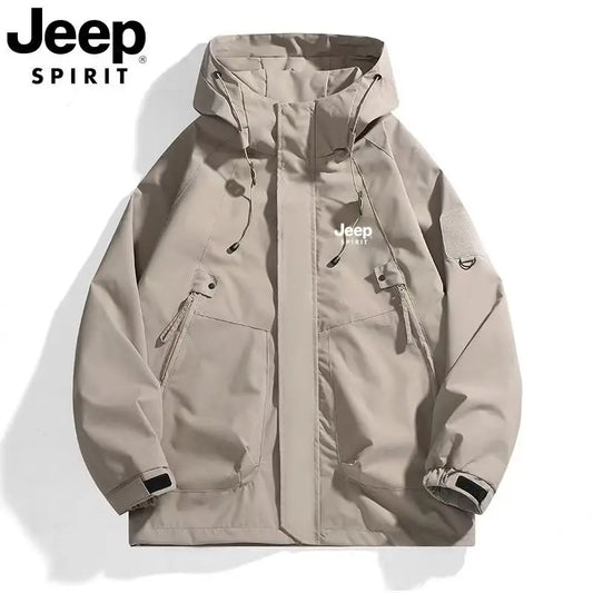 JEEP windbreaker jacket for both men and women, new Spring/Autumn 2026 style windproof hooded sport outdoor loose top