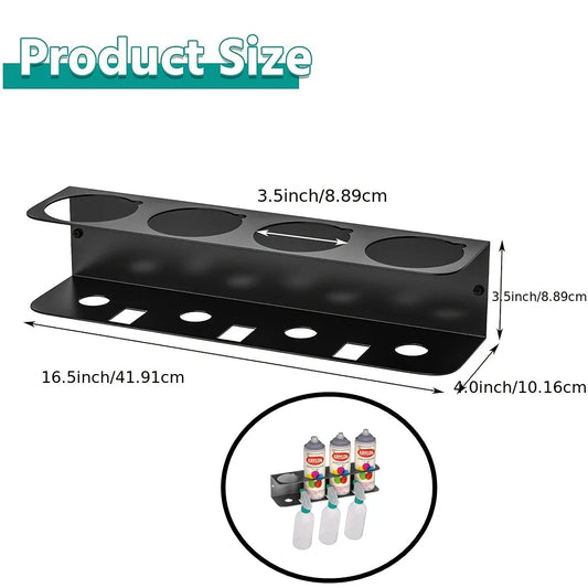 Aerosol Spray Can Holder with Paper Towel Rack - Wall-Mounted 5 Can Organizer for Garage, Workshop, Kitchen & Home Storage