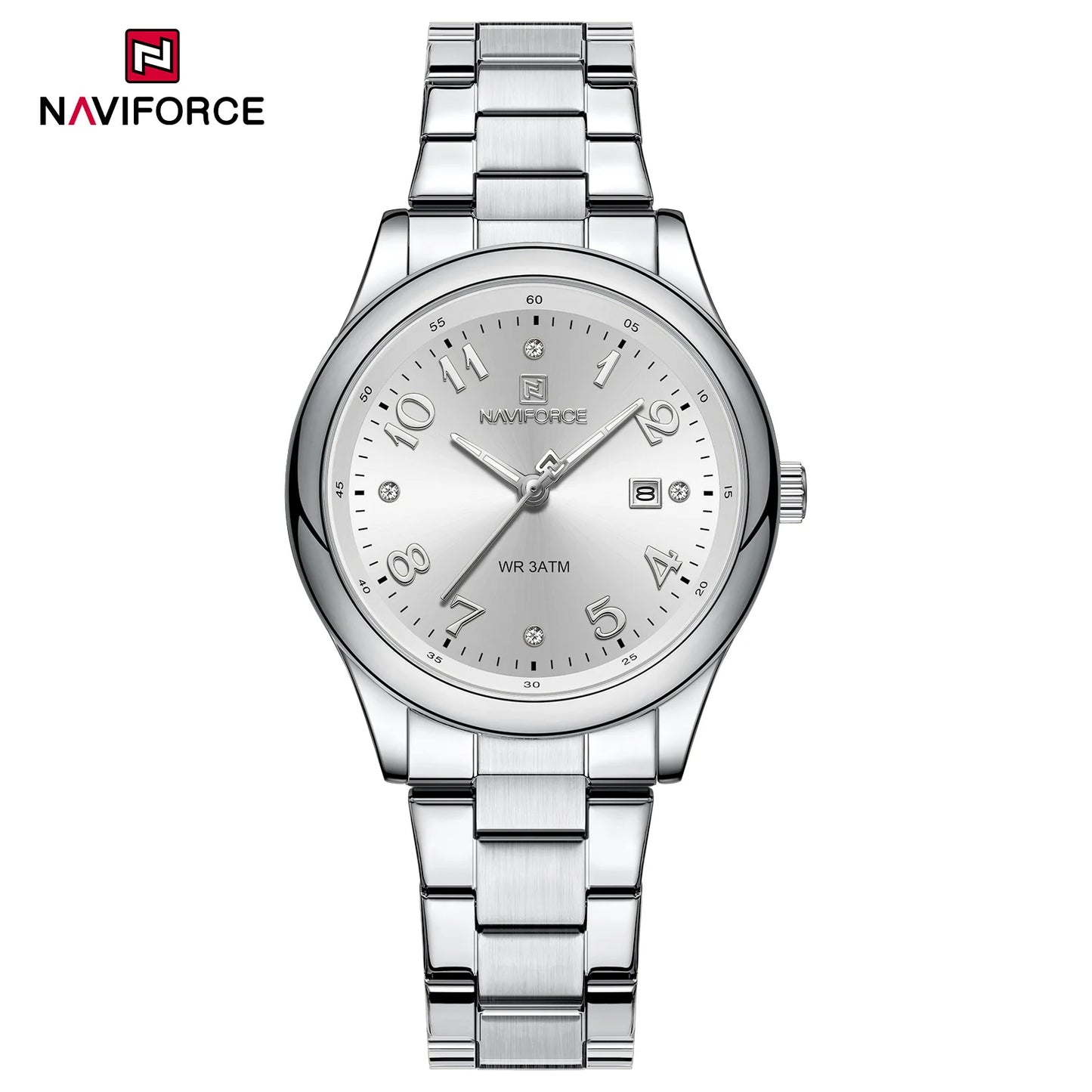 NAVIFORCE Luxury Watch for Women Waterproof Luminous Date Stainless Steel Ladies Quartz Watches Fashion Casual Wristwatch Girl