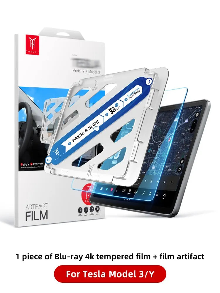 Protector de pantalla de vidrio templado YZ para consola central Tesla Model 3 Y, película HD antirreflejo, accesorios de protección de pantalla