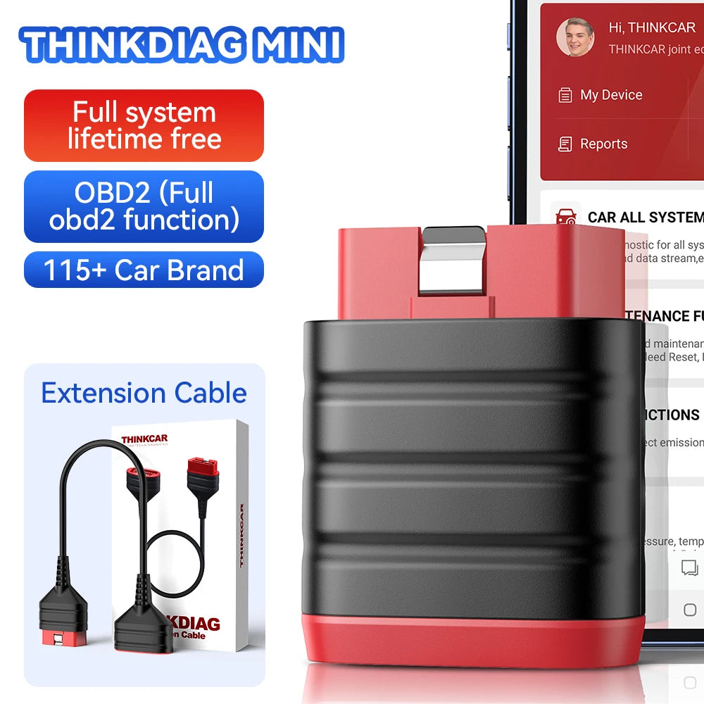 THINKCAR ThinkDiag Mini Automotive OBD2 Scanner Car Diagnostic Tools OBD Code Reader All System Diagnosis Lifetime Free Updater