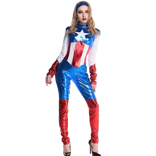 New Halloween Purim Super Wonder Hero Cosplay Fancy Dress Carnival Party America Women Captain Fantasia Costume DR560720255;h'8,k