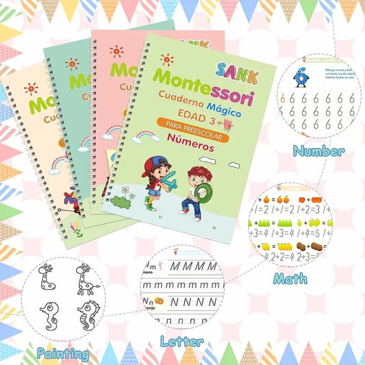 Magical Tracing Workbook Educational Montessori Books for Children Pen Control Training Reusable Calligraphy Copybook for Kids