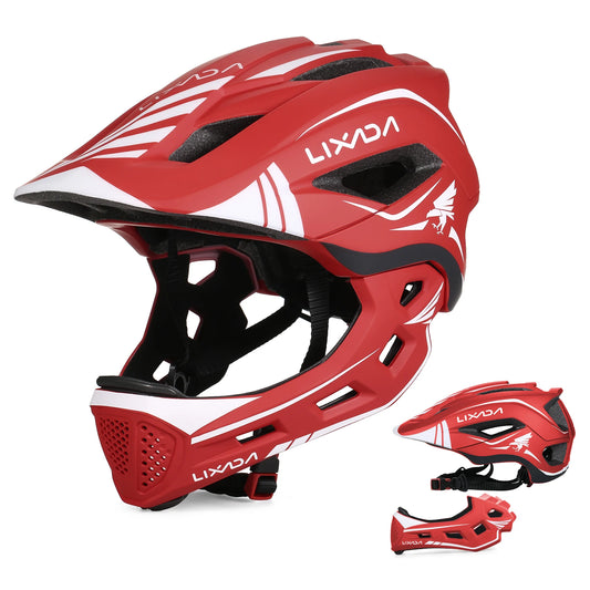 Lixada Kids Full Face Helmet Detachable Children Sports Safety Bike Helmet Protective Gear for Cycling Skateboarding Roller Skat