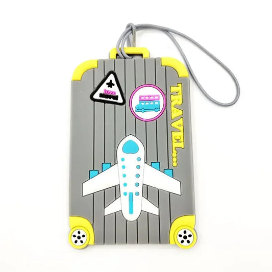 New PVC Luggage Tags Travel Accessories Silicone Suitcase Tags Fashion Style Silicone Portable Travel Label ID Address Holder