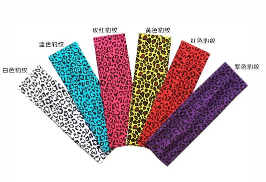 Fashion Leopard Print Sports Headband Yoga Headband Women Fitness Elastic Cotton Sweat Absorbing Headscarf Athletic Headwear