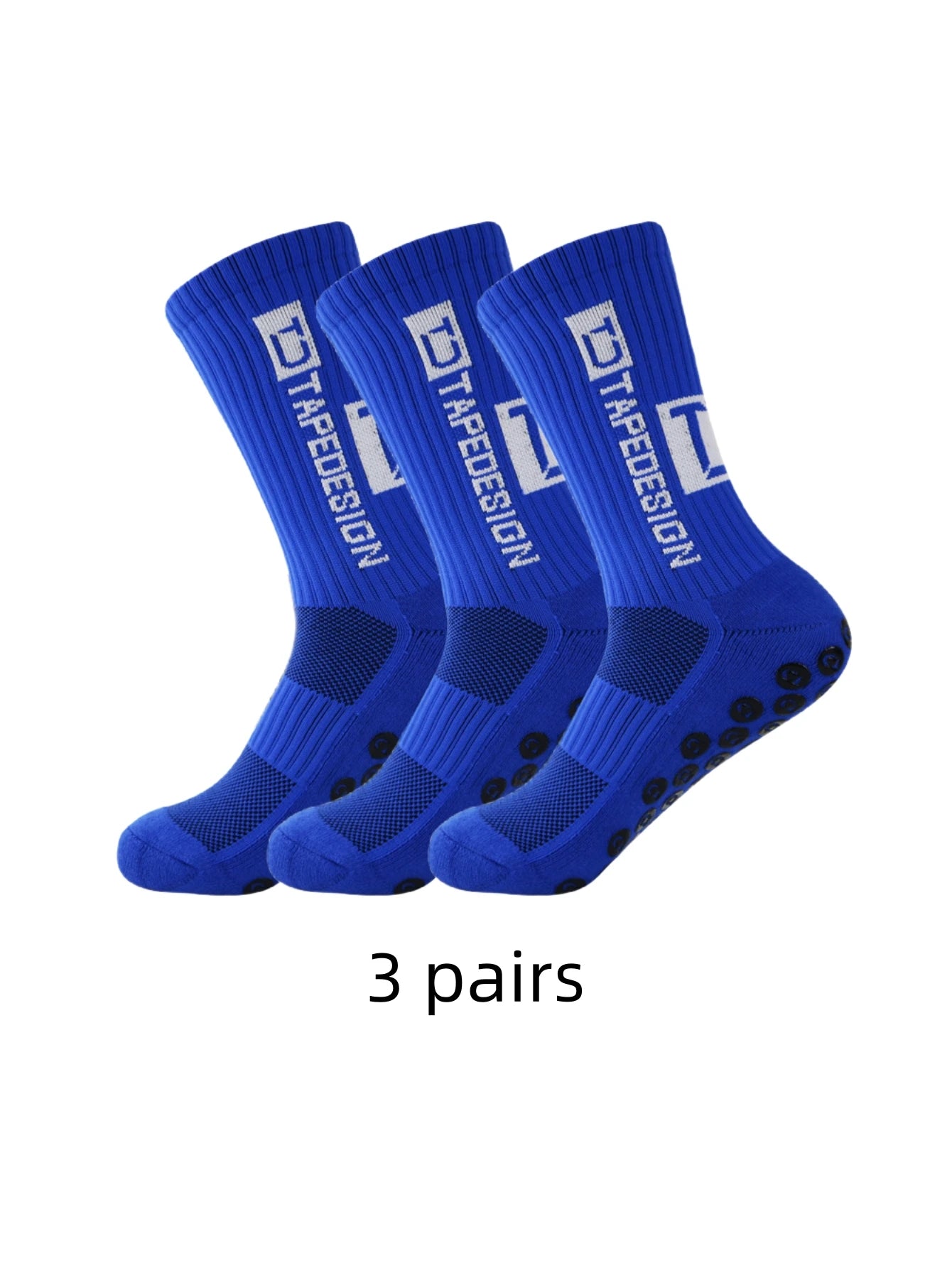 3 pairs of TC anti slip football socks with adhesive points and sports socks