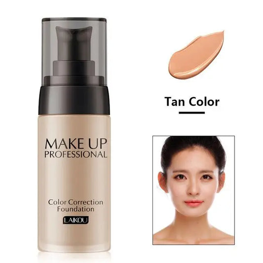 LAIKOU Base de Maquillaje Facial Líquida Base BB Corrector Hidratante Control de Grasa Blanqueador Resistente al Agua Maquillaje 40g