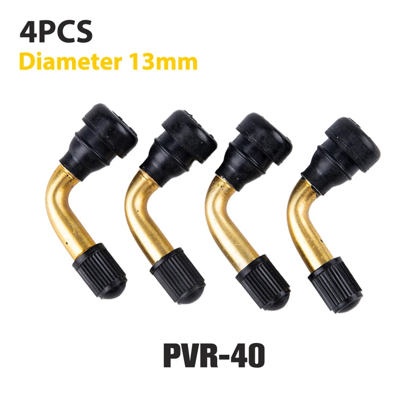 90 graus de borracha válvula de ângulo para pneus Tubeless, mamilo para disco Tubeless roda mamilo, pvr40, pvr50, pvr60, pvr70, 4pcs por conjunto