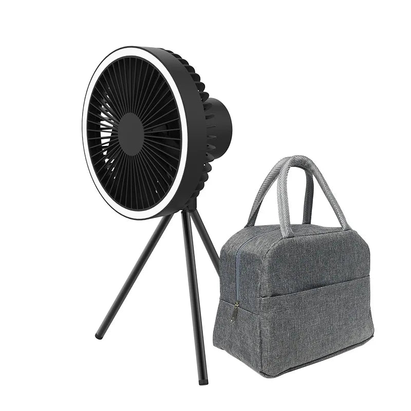 2024 New Portable Tripod Camping Fan 10000mAh USB Rechargeable Multifunctional Mini Outdoor Tent Wireless Ceiling Electric Fan