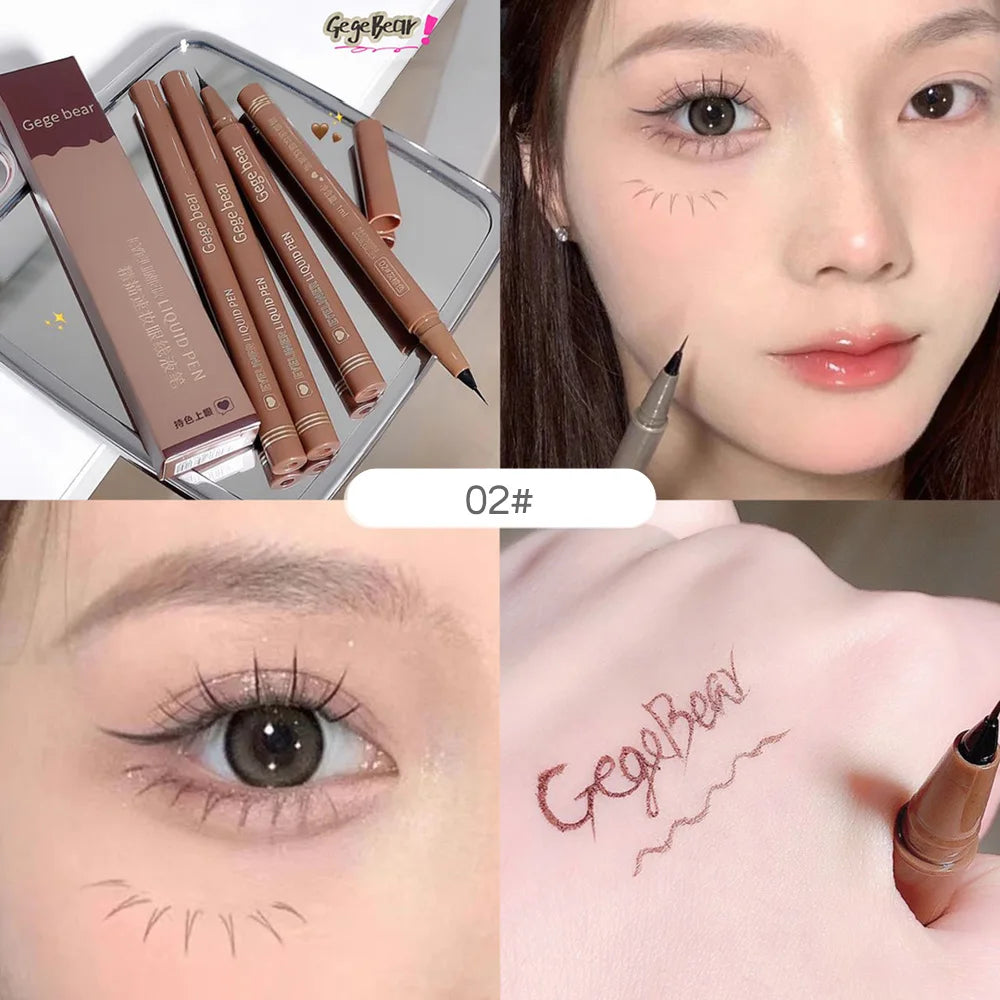 Gege Bear Liquid Eyeliner Pen Waterproof, Smudge-proof, Fast and Precise Makeup, Quick and Smooth Drying