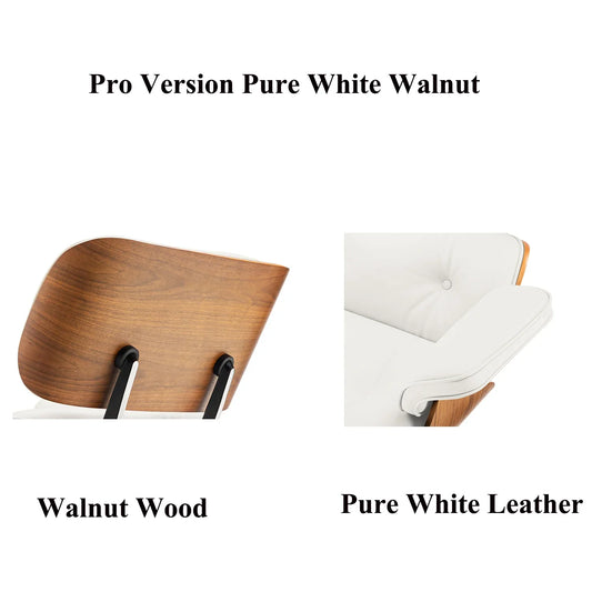 Replica Mid Century Tall Size Chaise Genuine Leather Lounge Chair With Ottoman Black Walnut and Palisander Living Room Chairs