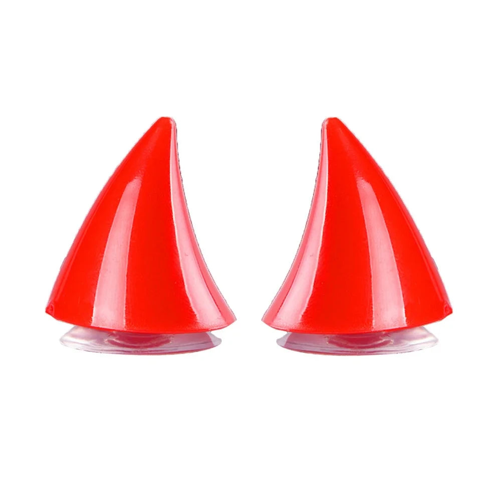 2 pçs capacete da motocicleta bonito canto chifre de borracha decoração motocross rosto cheio fora da estrada capacete decoração moto acessórios do carro