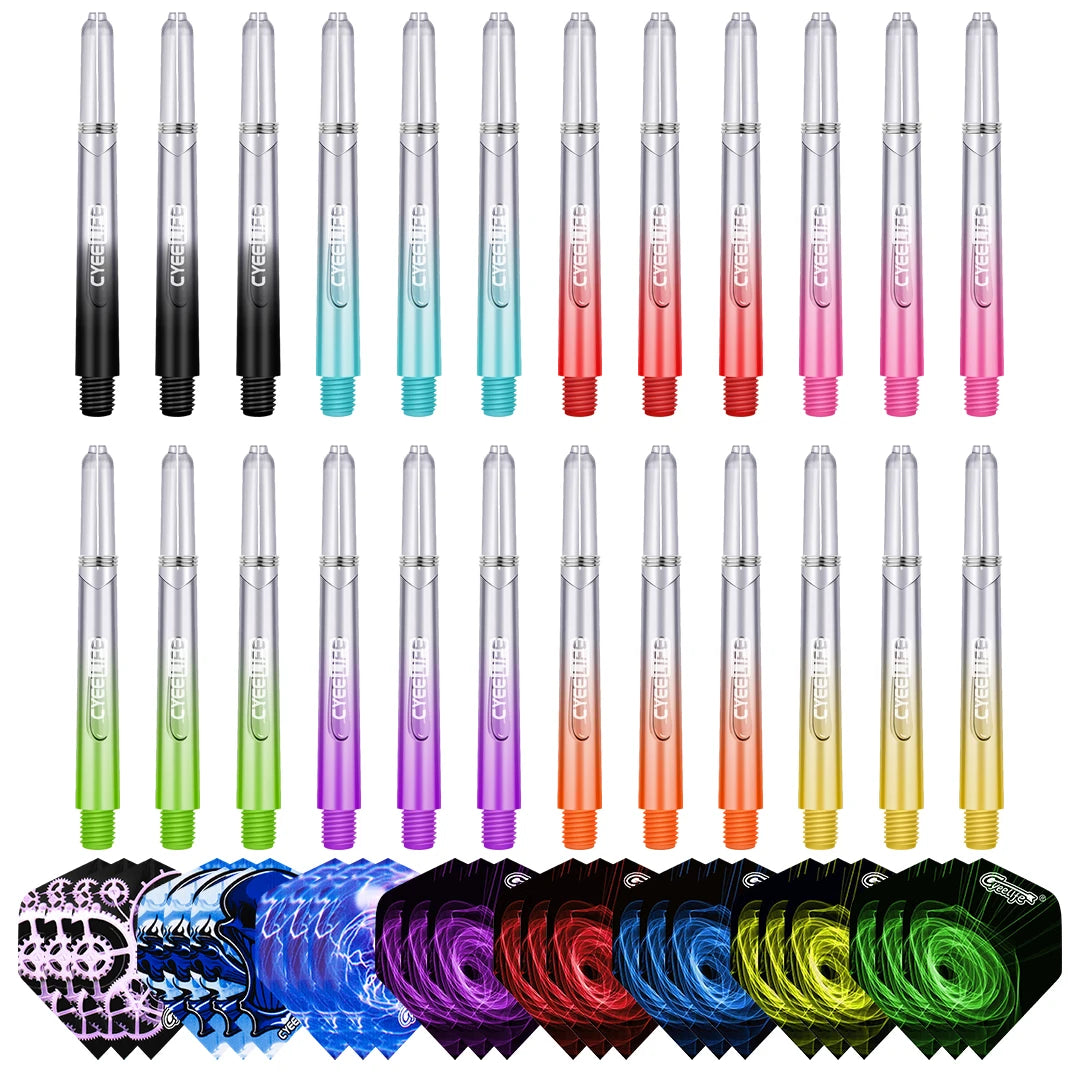CyeeLife 35/41/48mm Plastic Darts Shafts 4.5mm Screw Thread Transparent Dart Stems With Stainless Steel O Ring For Steel & Soft