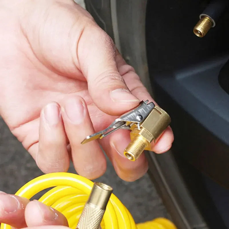Bomba inflável para pneu de carro, mandril de ar, conector de válvula, adaptador de latão, válvula de roda de pneu automático, bomba inflável