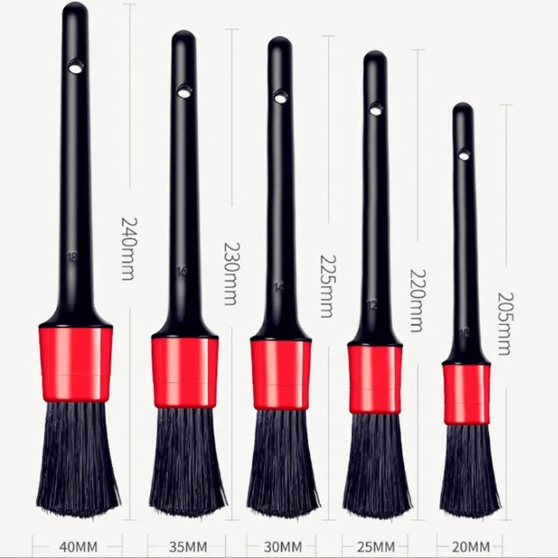 Kit de 1/5 cepillos de limpieza para coche, cepillos de detalle para el interior del coche, juego de cepillos de limpieza para llantas de plástico