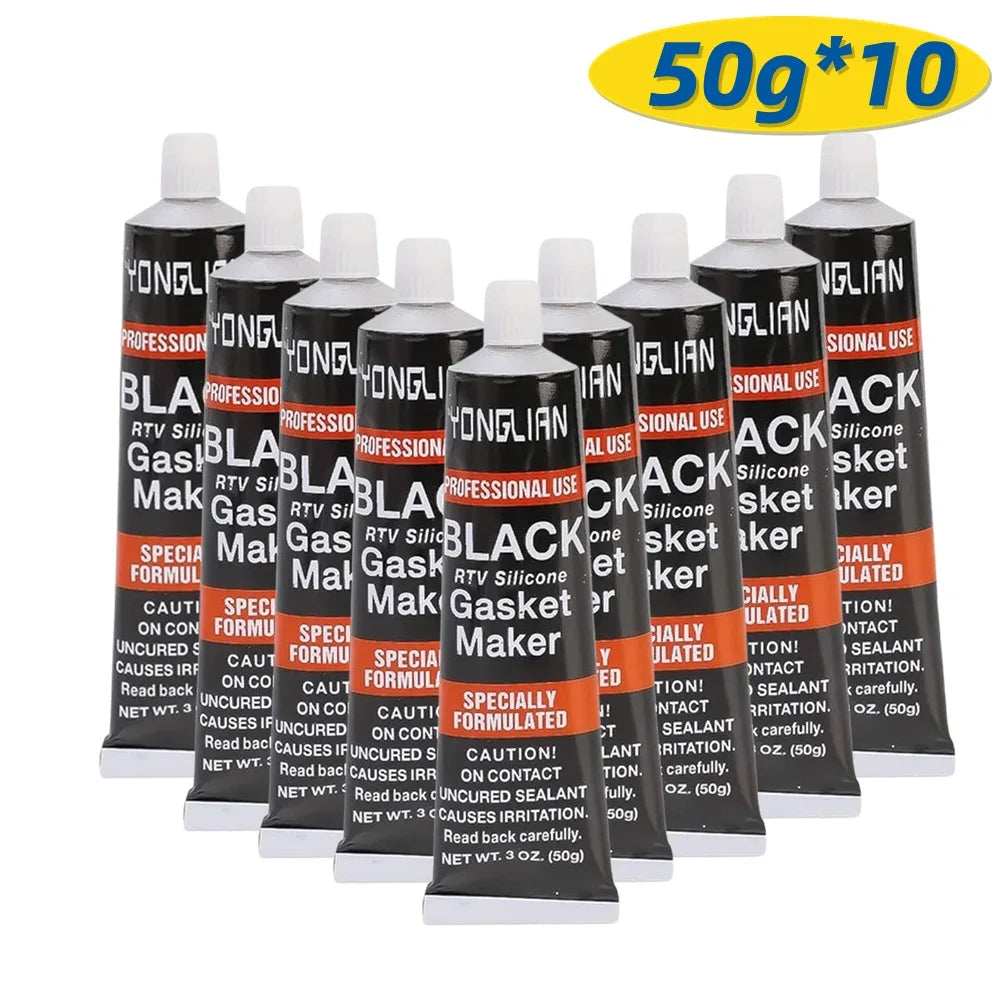 Sellador de juntas de motor, adhesivo de silicona RTV negra de alta temperatura para juntas de motor automotriz, pegamento para coche, 1/3/5/10 unidades