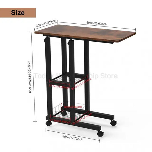 Wooden and Metal Desk with Storage Plate, Office Desk, Study Table, Workplace, Home, Bedroom, HWC