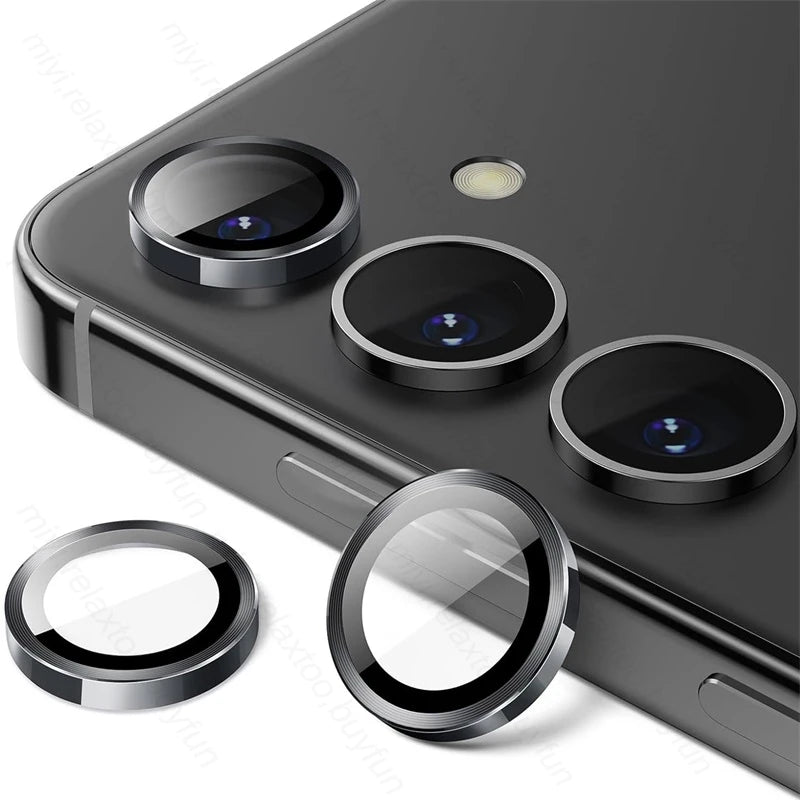 Matel Ring+Tempered Glass Moblie Phone Camera Lens Film For Samsung Galaxy A55 A35 A25 A15 5G Sumsung Samung A 55 35 25 15 2024