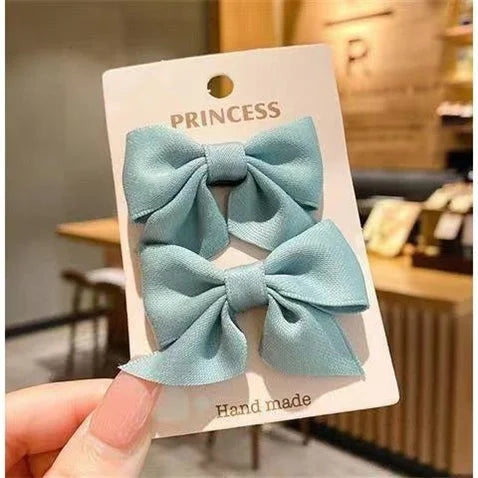 Pinzas para el pelo con lazo de 2 piezas, elegantes pinzas para el pelo con flores para niñas y mujeres, juego de horquillas, accesorios para el cabello de estilo coreano, Bair