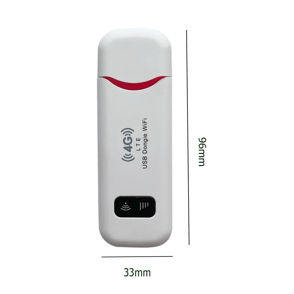 Dongle USB inalámbrico 4G LTE, banda ancha móvil de 150 Mbps, módem, tarjeta SIM 4G, enrutador inalámbrico, adaptador WiFi inalámbrico para casa y oficina.