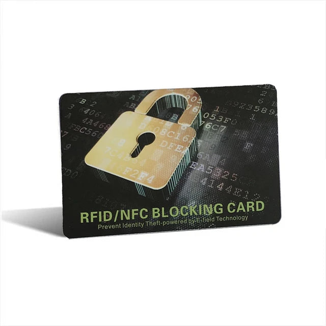 1 unidad de tarjetas de bloqueo RFID sin contacto, NFC, tarjeta de débito, crédito, protector de pasaporte, juego de bloqueador, diseño antirrobo inteligente, se adapta perfectamente