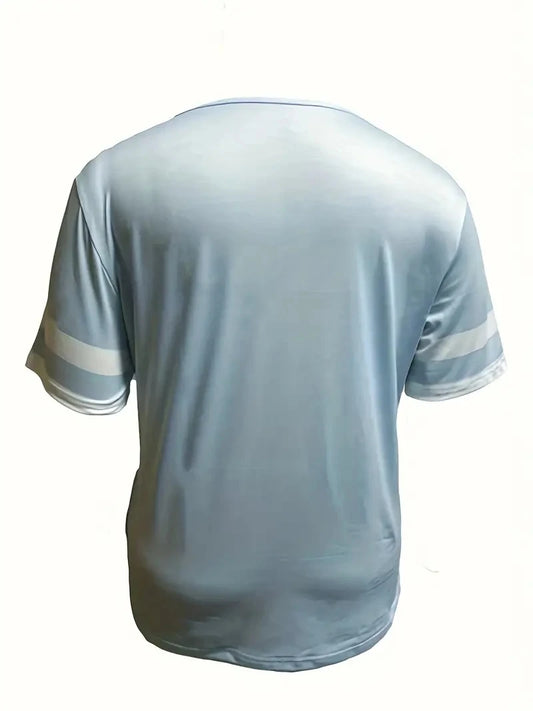 2024 plus size coração & listra impressão camiseta casual manga curta topo para primavera e verão roupas femininas tamanhos grandes