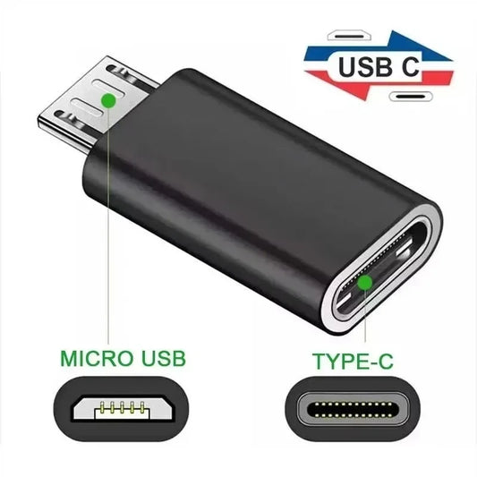 10-1Pcs Micro USB Female To Type C Male Adapter OTG Converter Micro-B To USB-C Connector Phone Charger Cable Adapter For Samsung