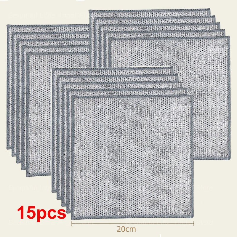 Paño de limpieza de alambre de acero grueso, antirayaduras, de doble capa, de microfibra, para lavar platos, ollas y cocina, 20 o 5 unidades