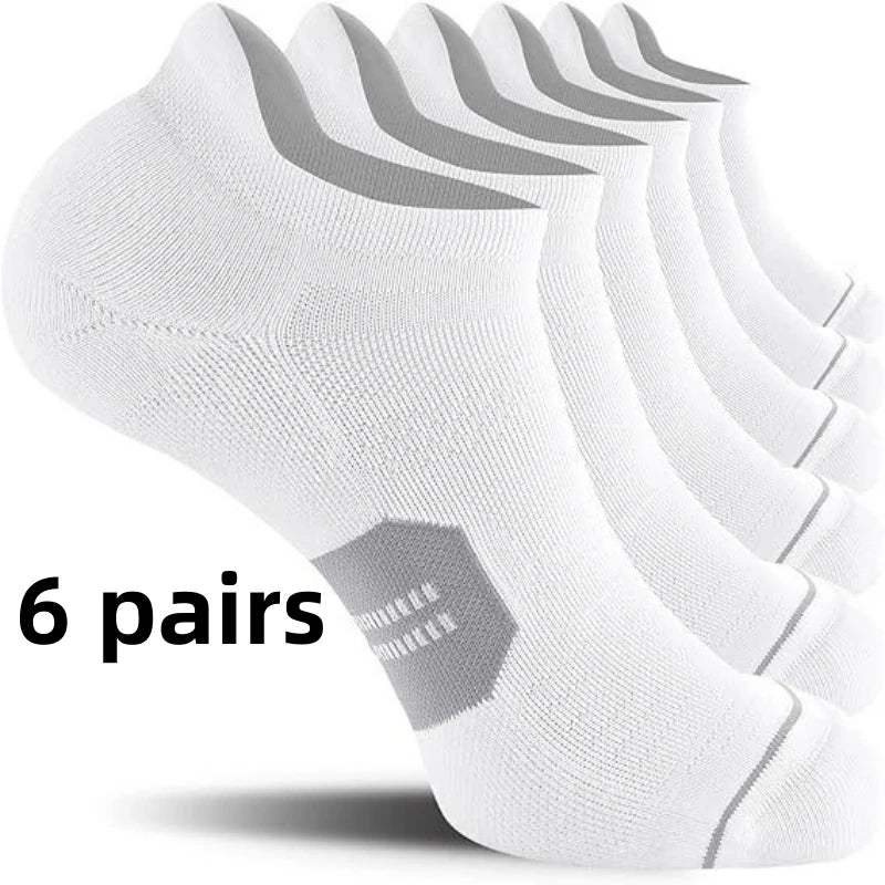 3/6 pairs of breathable and non slip invisible boat socks for men and women, ankle running socks, outdoor fitness socks