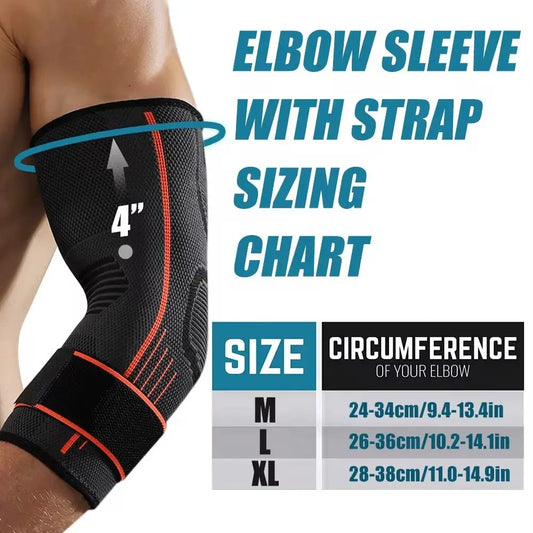 Durable Nylon Elbow Support, Elastic Elbow Pads, Breathable Arm Support, Black, Gray, Orange, Sports, Gym