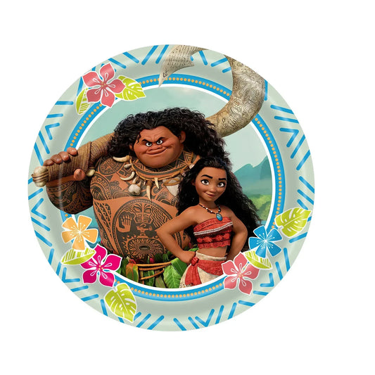 Vajilla desechable con temática de Moana para niños, suministros de decoración de vasos y platos para niñas, fiestas de bodas y cumpleaños, nuevo