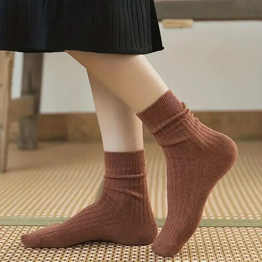 Vibrante misturado cor listrada conforto tripulação meias, macio, respirável, clássico, casual desgaste diário, 5 pares, 10 pares
