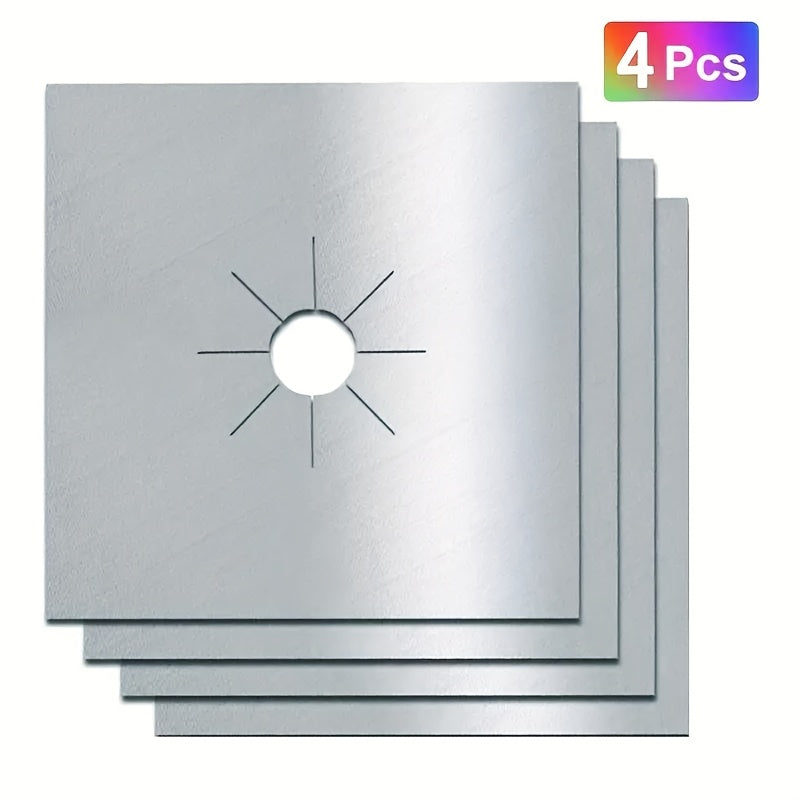 4pcs Double Thickness Non Stick Stove Burner Covers Reusable And Fast Cleaning For Gas Stoves Protects Cooking Surfaces And Prevents Scratches And Burns