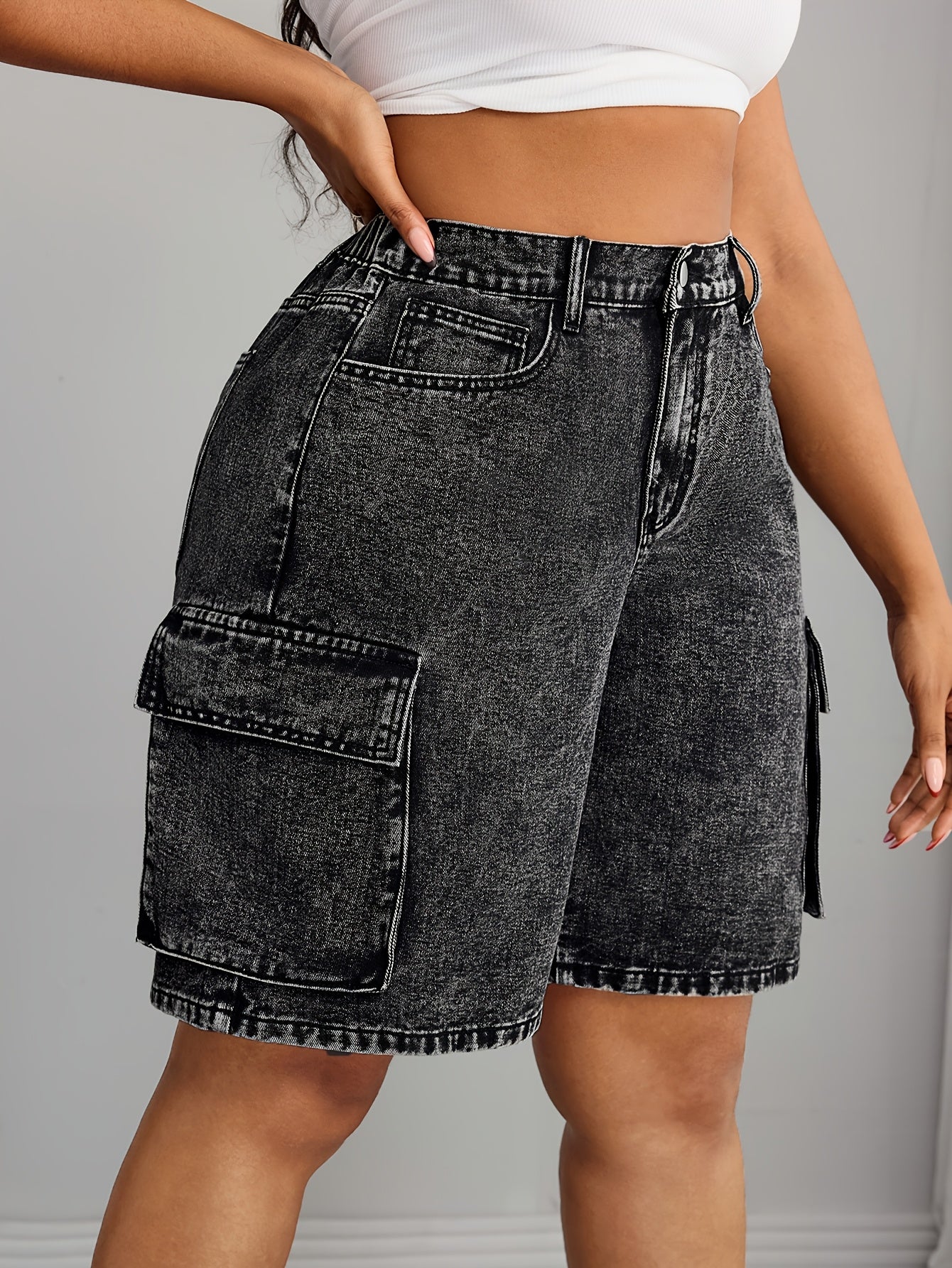 Gray Women'S Denim Shorts