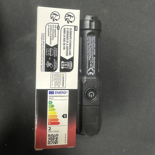1pc Apollofire Rechargeable LED Flashlight, High Power Torch with 18650 Lithium Battery, USB Charging, Non-Waterproof, Battery Powered for Camping, 800mAh Capacity
