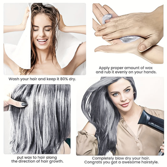 Two Boxes Of 120g Silvery Temporary Hair Colour Wax - Washable And Natural, Perfect For DIY Styling, Ideal For Christmas And Halloween Birthday Parties
