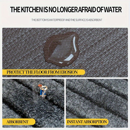 1pc, Kitchen Carpet, Non-slip Kitchen Rug, Area Rug, Floor Mat, Oil Resistant, Anti Slip, Waterproof, Easy To Maintain, Suitable For Kitchen, Bathroom, Doorstep, Balcony, Home Decor, Room Decor, Gift