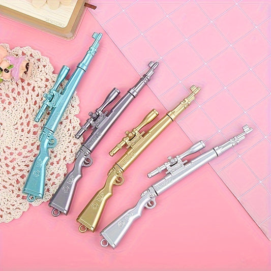 4pcs Rifle Shaped Gel Pens Set | Fun Novelty Ballpoint Pens | Cool Office & School Supplies | Writing Instruments for Teens & Adults | Applicable Age Group: 14+