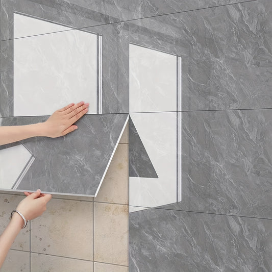 Thick Imitation Marble Tile Foam Wall Sticker, Self-Adhesive Waterproof Wallpaper, Peel and Stick, Easy to Clean and Cut, Suitable for Renovation and Decoration of Bathrooms, Living Rooms, Kitchens, Bedrooms and Offices