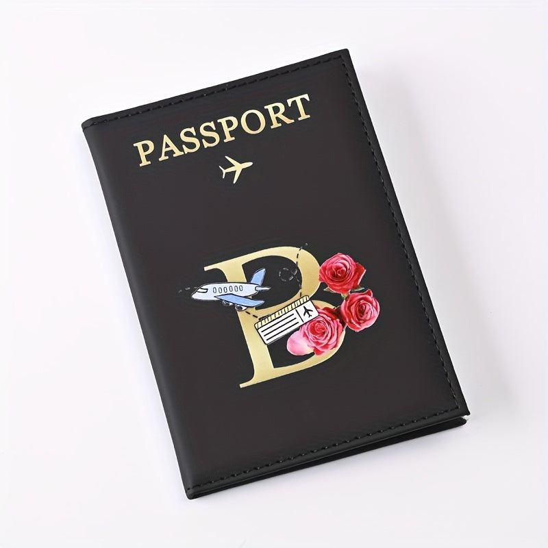 Creative Color Printing Letter Faux Leather Multi-Functional Passport Holder SIM Card ID Holder