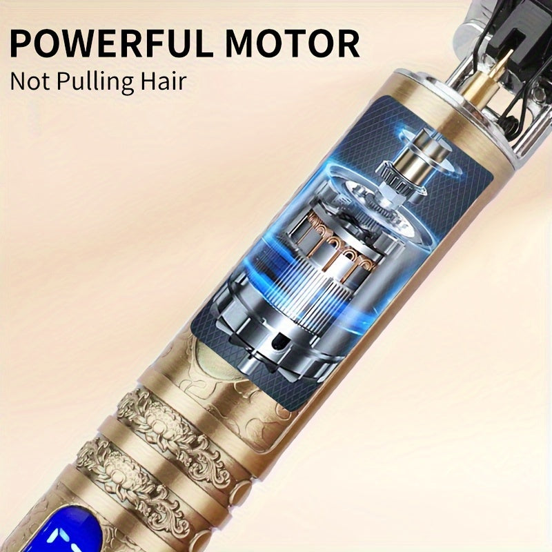 Cortapelos y recortadora de barba para hombre, eléctrica inalámbrica con pantalla LCD, cuchilla en T de precisión, kit de aseo recargable por USB, afeitadora eléctrica con peine guía.