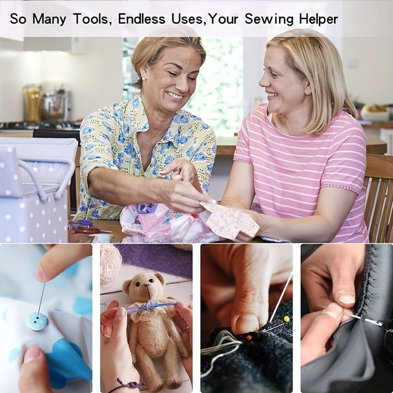 229 Piece Sewing Kit Gift Set for Grandma, Mom, Friends, Adult Beginners, Travelers - Portable Sewing Supplies & Accessories with Case - Includes Thread, Needles, Scissors, Tape Measure, Pins & More