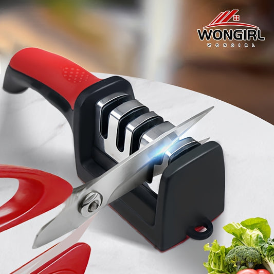 Knife Sharpener 4 Stages Professional Kitchen Sharpening Stone Tungsten Diamond Ceramic Sharpener Tool