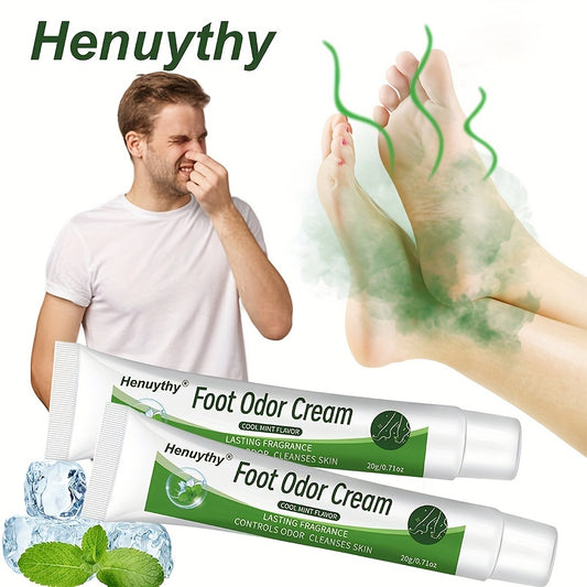 2 Pack Henuythy Foot Odor Cream: Natural Mint Extract, Cool & Clean Foot Skin, Lasting Freshness, Suitable for All Skin Types, On-the-Go Portability, Unisex, Botanical Extracts
