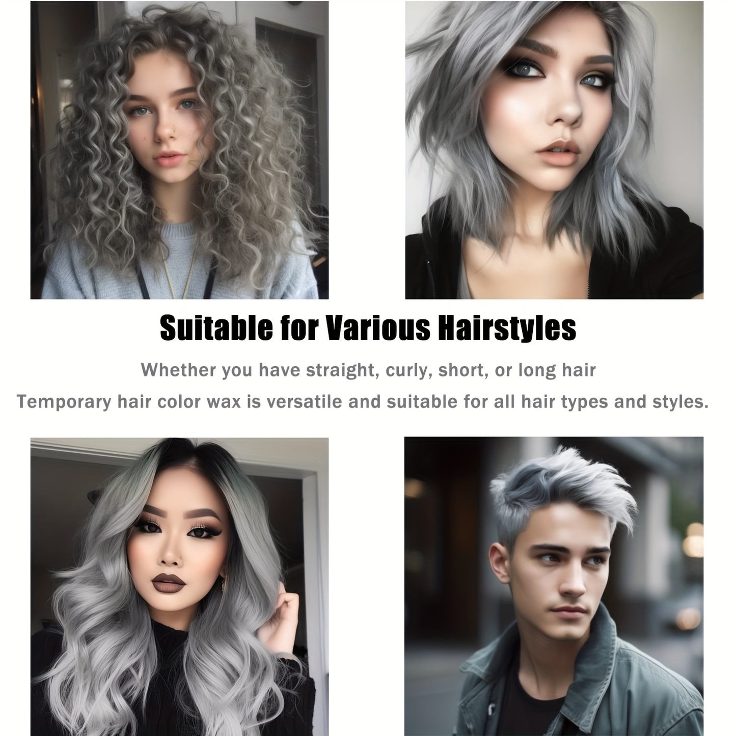 Set de 5 ceras para teñir el cabello: Crea un cabello vibrante para las fiestas con una crema fácil de usar. Incluye 5 colores para una libertad de combinación.